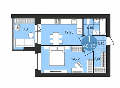 41,6 м², 1-комнатная квартира 3 954 850 ₽ - изображение 46