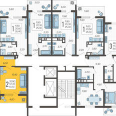 Квартира 61,7 м², 2-комнатная - изображение 2