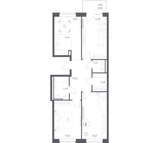 Квартира 79,2 м², 3-комнатная - изображение 1