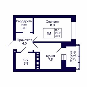 32,7 м², 1-комнатная квартира 3 250 000 ₽ - изображение 96