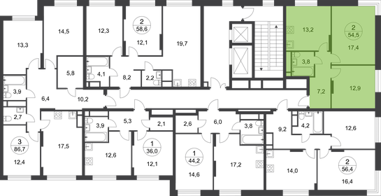 Квартира 54,5 м², 2-комнатная - изображение 2