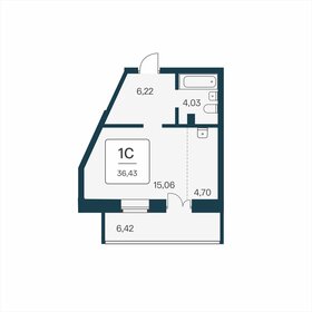 Квартира 36 м², студия - изображение 1
