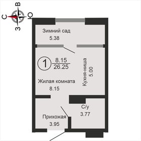 Квартира 26 м², студия - изображение 1