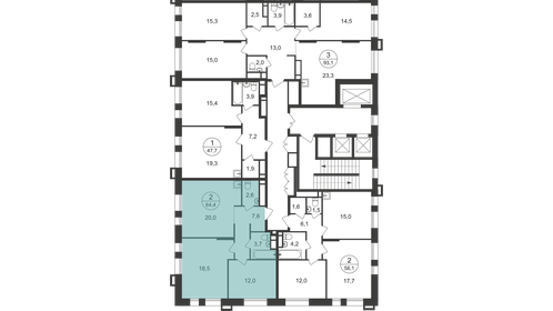 59,6 м², 2-комнатная квартира 16 604 322 ₽ - изображение 45