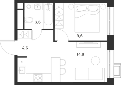 33,8 м², 1-комнатная квартира 8 500 000 ₽ - изображение 63