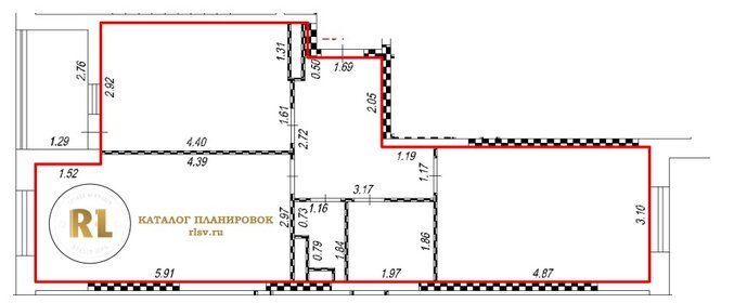 Квартира 57,9 м², 2-комнатная - изображение 1