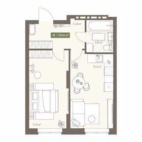 Квартира 39,6 м², 1-комнатная - изображение 1