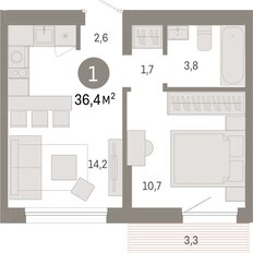 Квартира 36,4 м², 1-комнатная - изображение 3