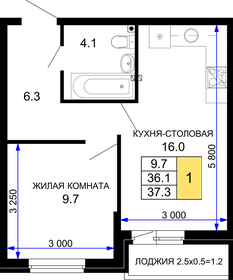 37,2 м², 1-комнатная квартира 4 770 000 ₽ - изображение 1