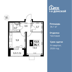 Квартира 36,1 м², 1-комнатная - изображение 1