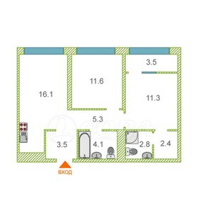 Квартира 58,1 м², 2-комнатная - изображение 1