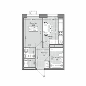 Квартира 36,3 м², 1-комнатная - изображение 1