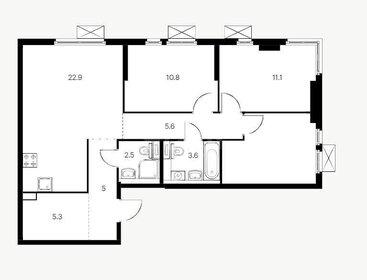 Квартира 78,5 м², 3-комнатная - изображение 2