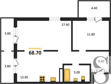 68,9 м², 2-комнатная квартира 7 450 000 ₽ - изображение 12