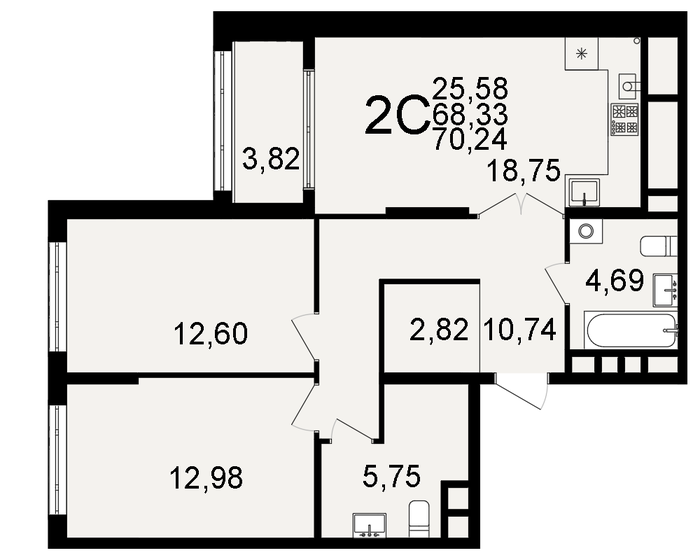 70,7 м², 2-комнатная квартира 7 453 575 ₽ - изображение 10