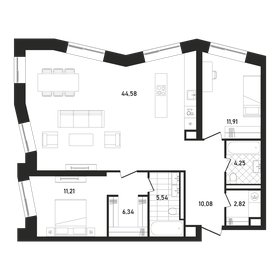 96,7 м², 2-комнатная квартира 65 089 616 ₽ - изображение 13