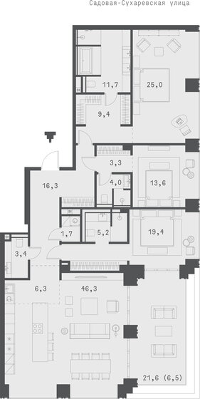 171,5 м², 3-комнатная квартира 295 760 608 ₽ - изображение 1