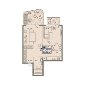 64,3 м², 2-комнатные апартаменты 15 422 400 ₽ - изображение 26
