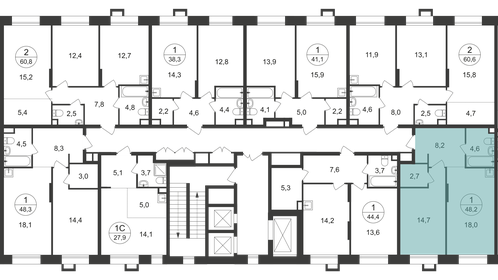 Квартира 48,2 м², 1-комнатная - изображение 2