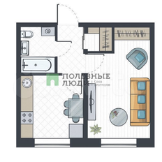 Квартира 34,2 м², 1-комнатная - изображение 1