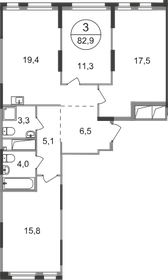 Квартира 82,9 м², 3-комнатная - изображение 1