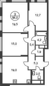 74,4 м², 3-комнатная квартира 17 800 000 ₽ - изображение 10