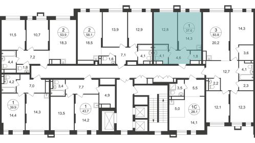 37,6 м², 1-комнатная квартира 12 382 180 ₽ - изображение 34