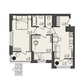 53 м², 2-комнатная квартира 4 390 000 ₽ - изображение 73