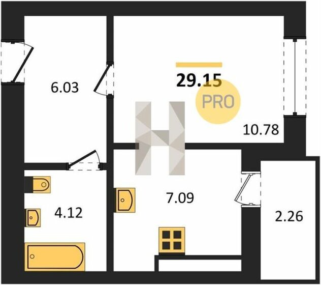 29,2 м², 1-комнатная квартира 3 457 700 ₽ - изображение 16