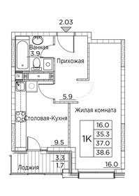 38 м², 1-комнатная квартира 7 253 418 ₽ - изображение 29
