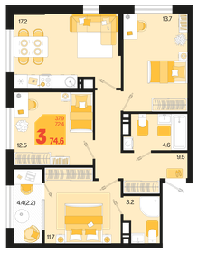 76,8 м², 3-комнатная квартира 10 060 800 ₽ - изображение 8