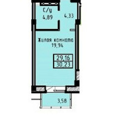 Квартира 33,2 м², 1-комнатные - изображение 1