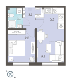 23 м², 1-комнатная квартира 2 780 000 ₽ - изображение 23