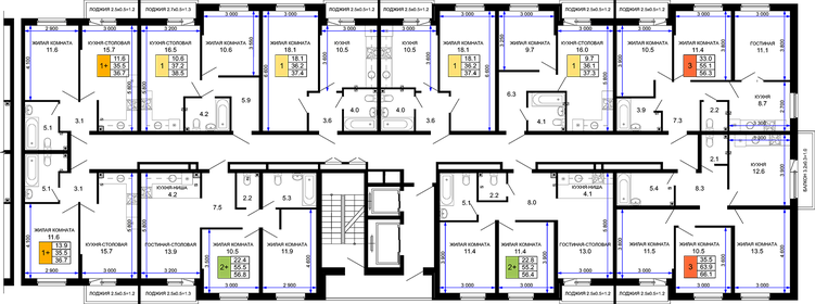 Квартира 66,1 м², 3-комнатная - изображение 2