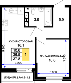 37,8 м², 1-комнатная квартира 4 725 000 ₽ - изображение 20