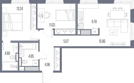 64,6 м², 2-комнатная квартира 17 153 956 ₽ - изображение 6