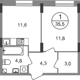 33,9 м², 1-комнатная квартира 11 049 372 ₽ - изображение 32