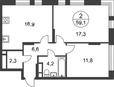 59,1 м², 2-комнатная квартира 16 518 056 ₽ - изображение 45