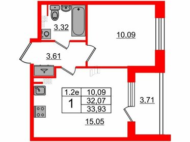 32,4 м², 1-комнатная квартира 6 000 215 ₽ - изображение 11