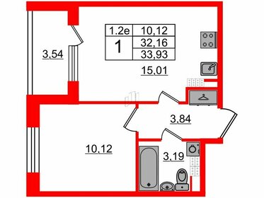 Квартира 32,2 м², 1-комнатная - изображение 1