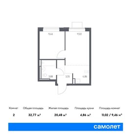 Квартира 32,8 м², 1-комнатная - изображение 1