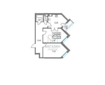 Квартира 68,4 м², 2-комнатная - изображение 1