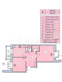 Квартира 54 м², 2-комнатная - изображение 1