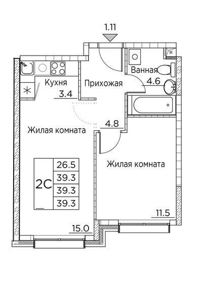 55,2 м², 2-комнатная квартира 8 224 800 ₽ - изображение 28