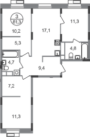77 м², 3-комнатная квартира 24 000 000 ₽ - изображение 49