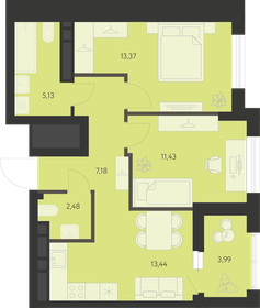 Квартира 54,7 м², 2-комнатная - изображение 1