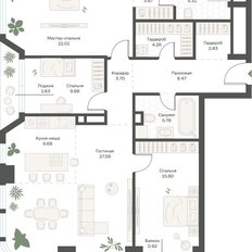 Квартира 121,6 м², 3-комнатная - изображение 2