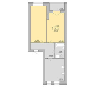 Квартира 83,5 м², 2-комнатная - изображение 1