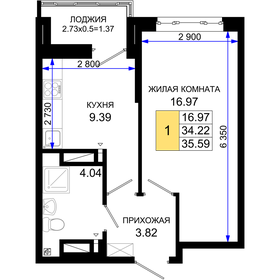 35,6 м², 1-комнатная квартира 4 448 750 ₽ - изображение 13