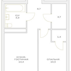 Квартира 39,8 м², 1-комнатная - изображение 2